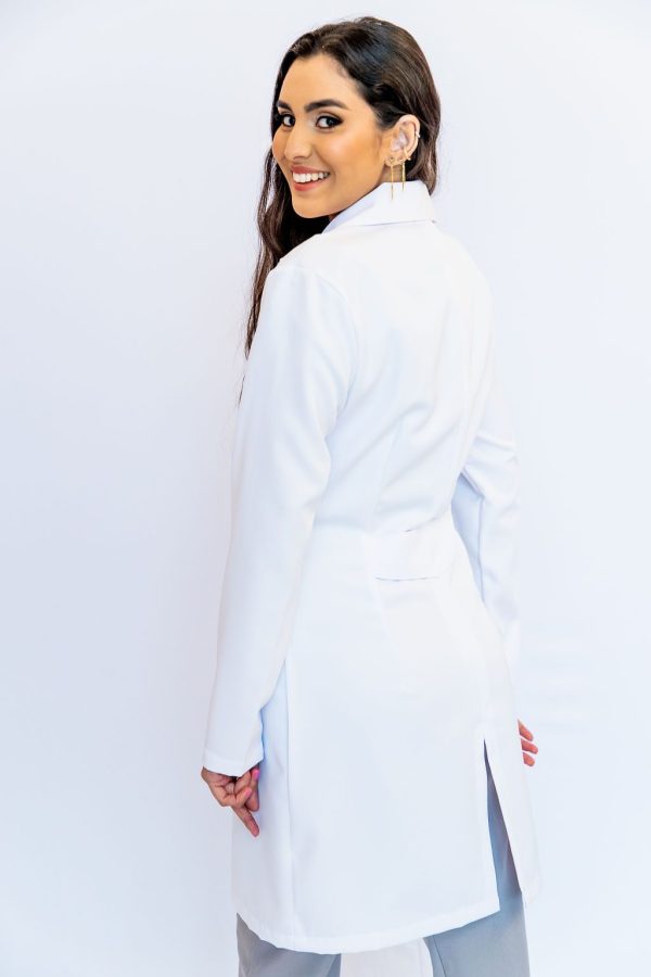 Jaleco Classic Feminino Branco Acetinado - Imagem 2